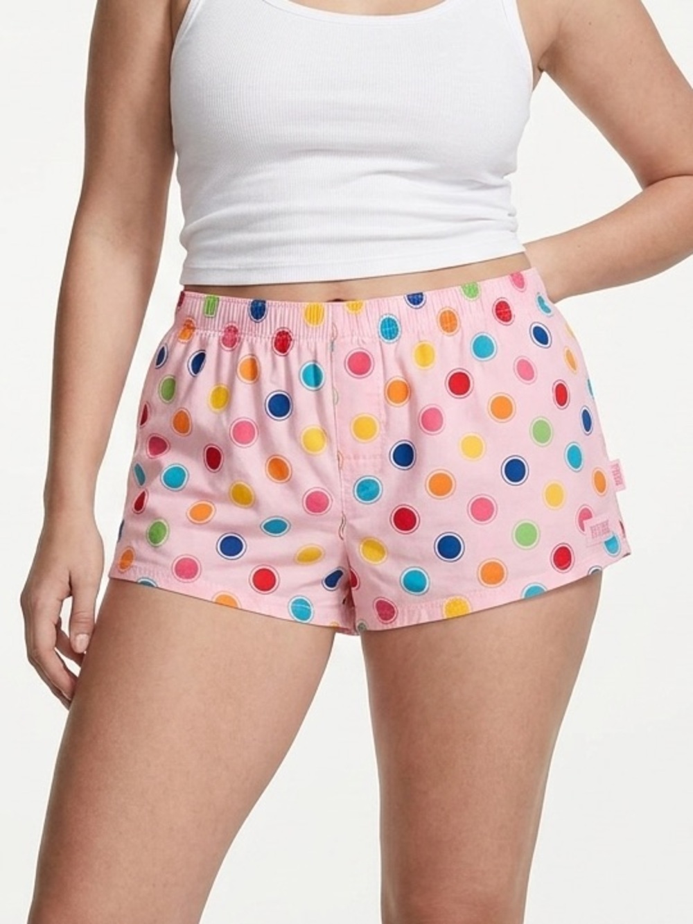 Victorias Secret PINK Pink Polka Dot Cotton Lounge Shorts Size Medium